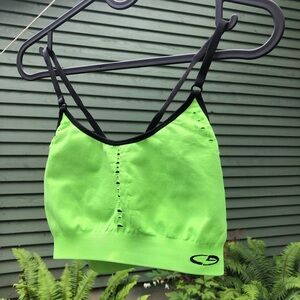 Neon green sports bra